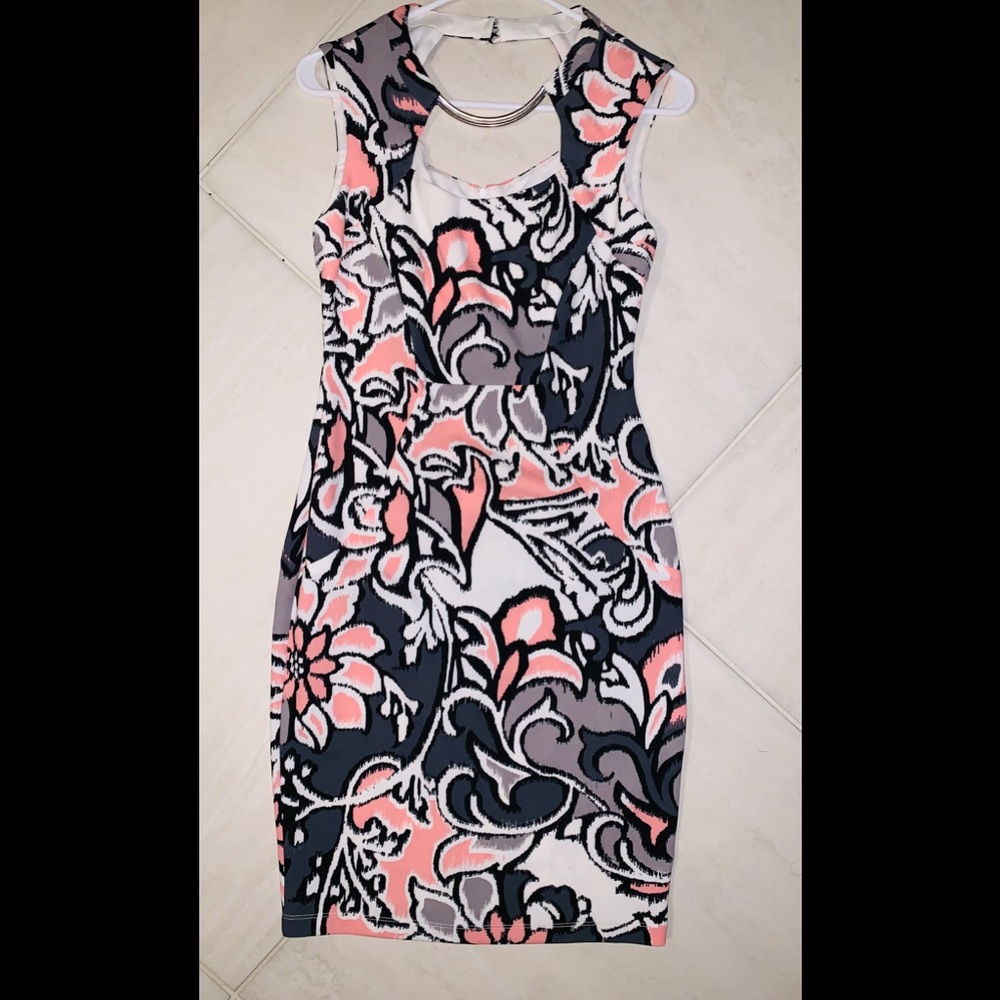 Bisou Bisou Dress Nwot Pink Cream 6 knee length